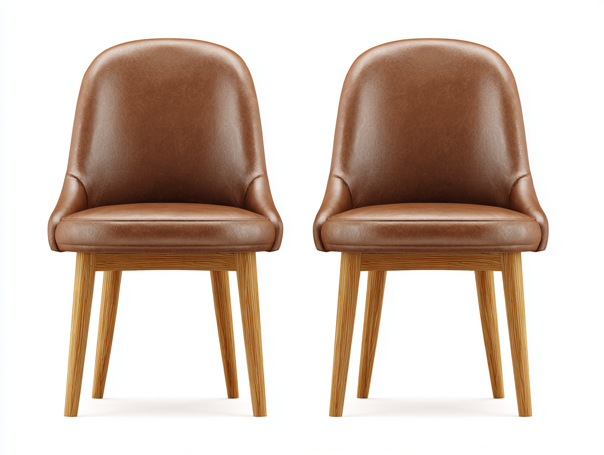 Sedia da pranzo-pelle sintetica-legno-56x60x83 cm-marrone-design contemporaneo-Hacortahome