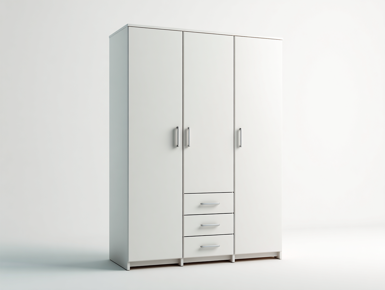 Armadio - legno-MDF - 160x58x200 cm - bianco - stile moderno-Hacortahome