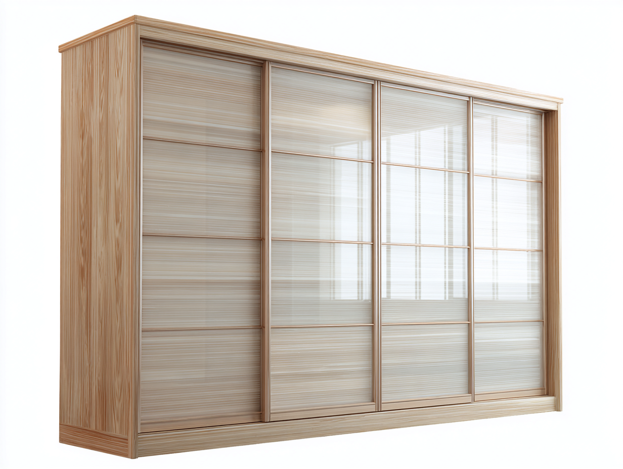 Armadio - legno-vetro - 220x65x210 cm - marrone - stile moderno-Hacortahome