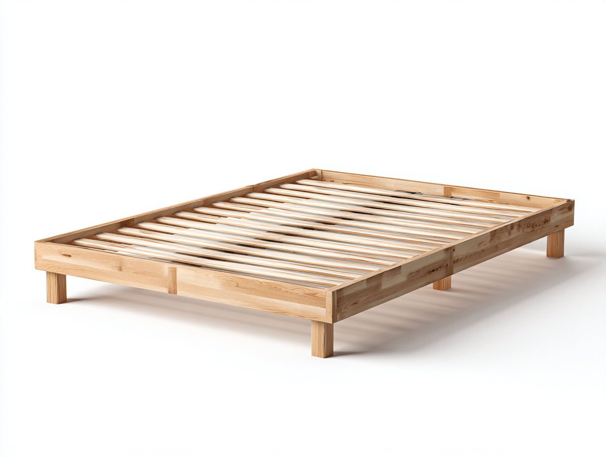 Letto matrimoniale - legno - 200x160x35 cm - marrone - stile minimalista-Hacortahome