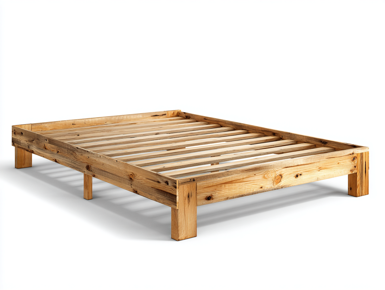 Letto matrimoniale - legno - 202x162x38 cm - marrone - stile nordico-Hacortahome