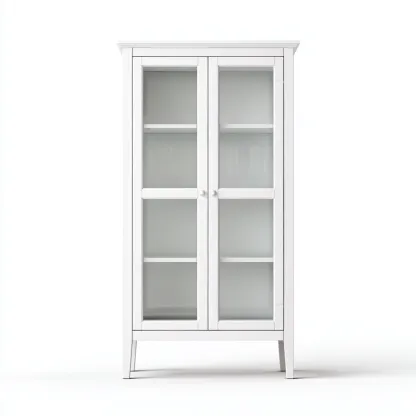 Vitrine bois et verre 80x40x180 cm - Blanc - Style classique-Bamboomyden