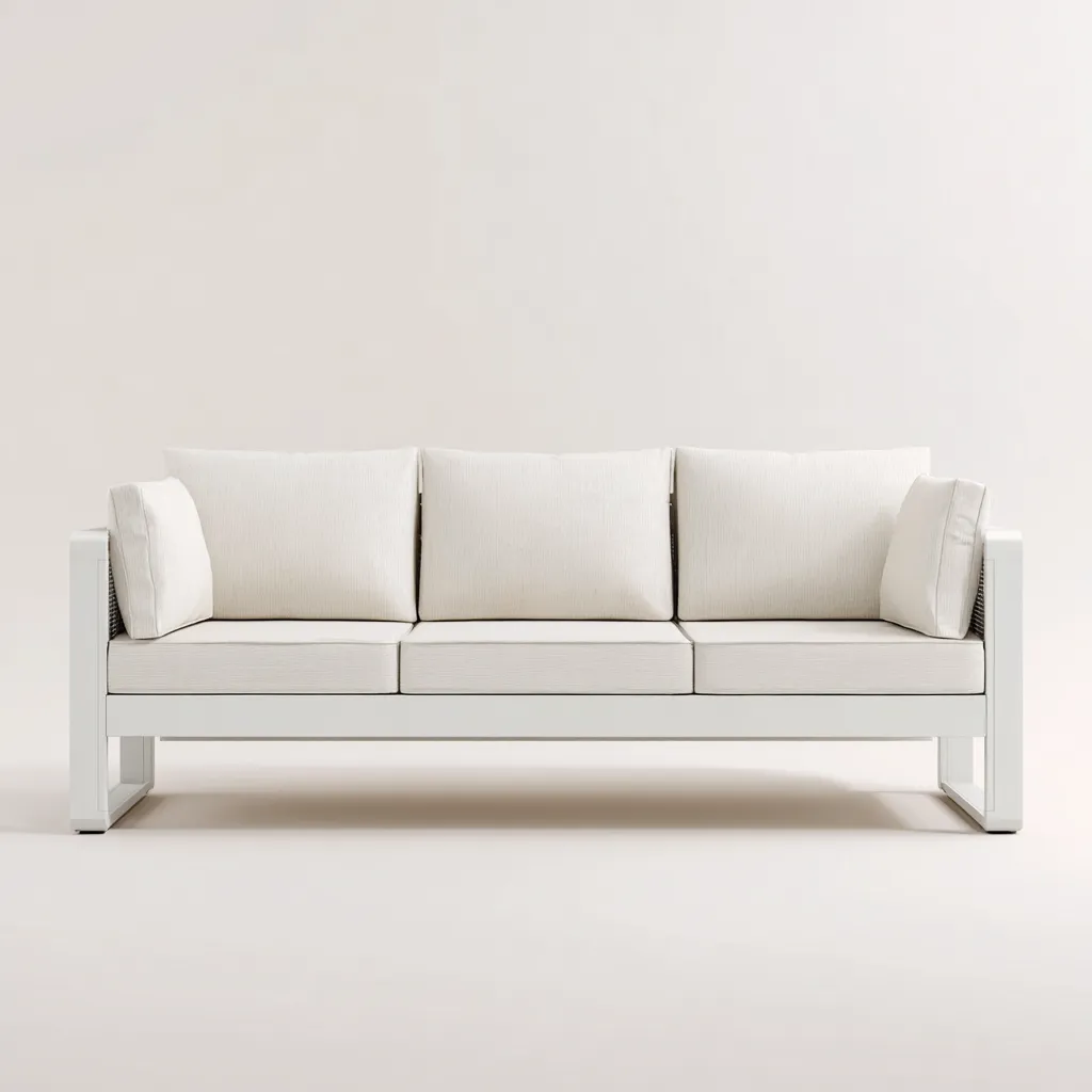 Canapé de jardin 200x75x70 cm - coloris blanc - design contemporain-Bamboomyden