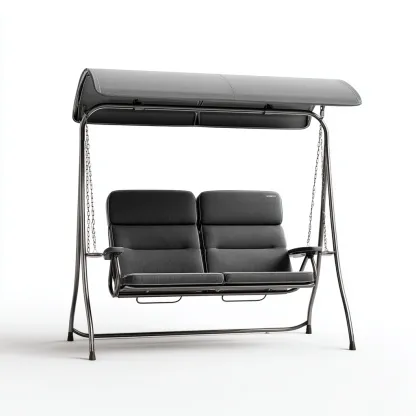 Balancelle de jardin 2 places en métal et tissu 190x120x170 cm - gris foncé - design contemporain-Bamboomyden