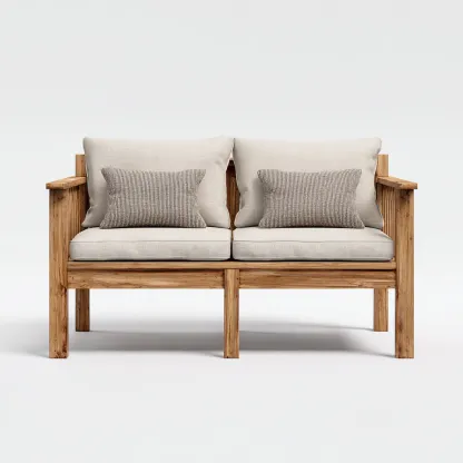 Canapé de jardin 150x75x70 cm - finition marron et beige - style naturel-Bamboomyden