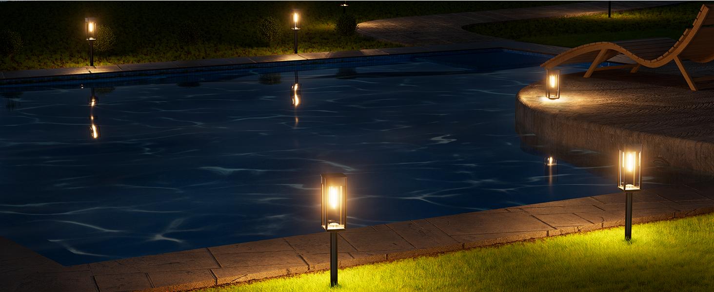 Solar Outdoor Lights,Elegant Solar Pathway Lights Modern Luxury | Easy Installation, Auto On/Off & IP65 Waterproof | For Garden, easiestgardenmakeover,Yard & Driveway, Solar Outdoor Lights, Solar Lights,Outdoor Backyard Light,summergarden