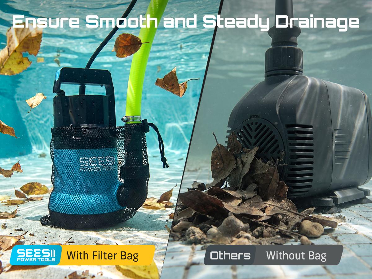 【FathersDay Gift】SEESII 1HP Submersible Water Pump, 4755GPH High Flow Sump Pump with 23ft Hose Kit, Anti-Clogging Filter Net for Swimming Pool Hot Tub Pond Basement Rooftop Garden Water Removal fathersdaygift 【FathersDay Gift】SEESII 1HP Submersible Water Pump, 4755GPH High Flow Sump Pump with 23ft Hose Kit, Anti-Clogging Filter Net for Swimming Pool Hot Tub Pond Basement Rooftop Garden Water Removal fathersdaygift