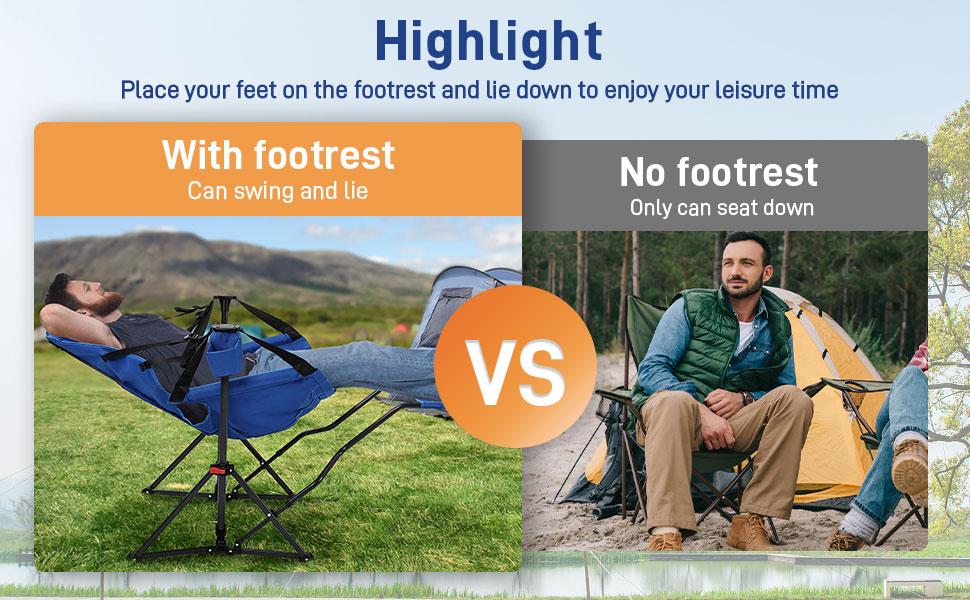 【Mother's Day Gift】GDY Hammock Camping Chair, Swing Chair Rocking Chair With Pedal, Max 450 lbs Capacity hammock life