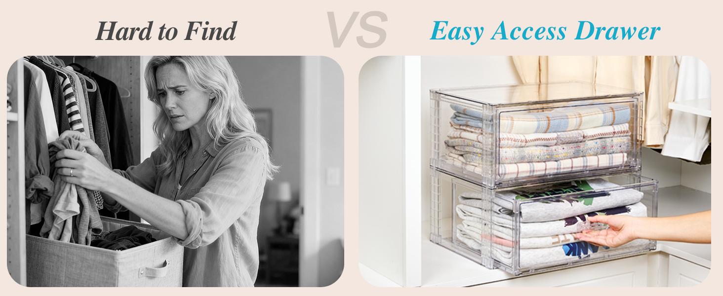 【DealsForYouDays】Vtopmart 2-5 Pack UnderBed Large Clear Stackable Storage Drawers 18-23QT, Easily Assemble Closet Storage Bins, Dust-Proof for storing shoes, clothes, bedding, and off-season essentials, summerwins,mid year sale