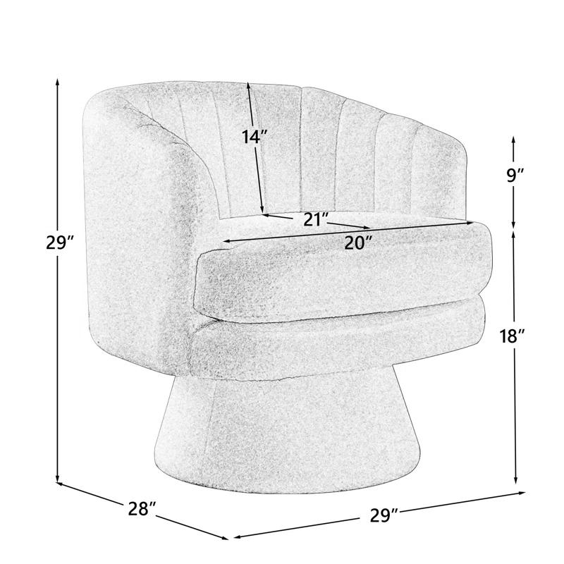 [summergarden] Ebello Swivel 360 Degree Swivel Barrel Chairs Accent Chair, vanity chair Barrel ChairsModern Cozy Lambswool Accent Chair, Comfy Round Armchiars,  for Living Room, Bedroom Office