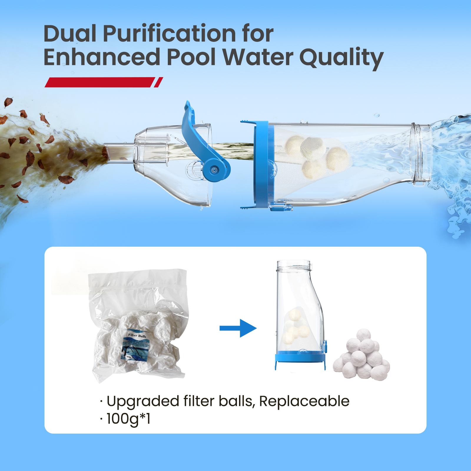 【Summer Vibes】Enhulk New Upgrade PC18 Pool Vacuum for Above Ground Pool with Telescopic Pole, Running time up to 1H, Handheld Design with Powerful Suction up to 18.5 gallon/min Ideal for Leaves, Debris 【Summer Vibes】Enhulk New Upgrade PC18 Pool Vacuum for Above Ground Pool with Telescopic Pole, Running time up to 1H, Handheld Design with Powerful Suction up to 18.5 gallon/min Ideal for Leaves, Debris