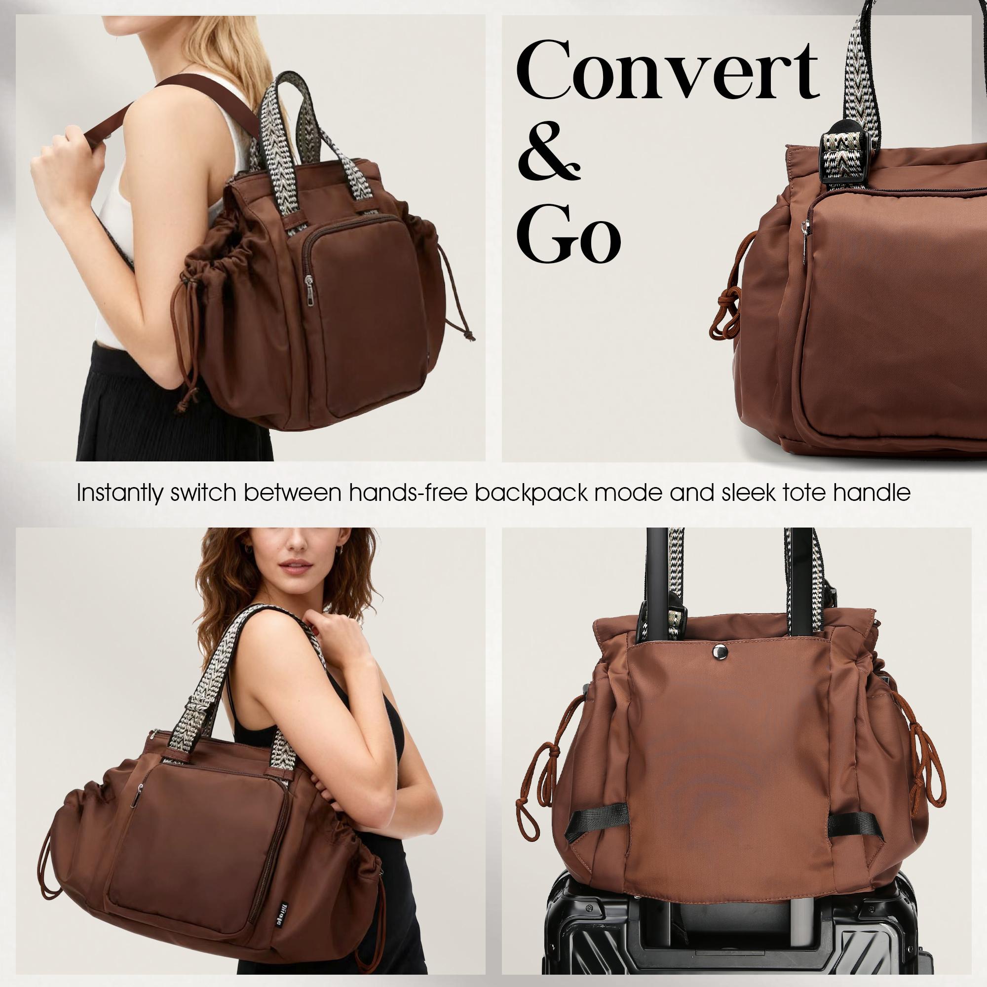 BIIVOYA Large Expandable Tote Bag for Women, Nurse Work Tote with Multi Pockets, Water-Resistant Travel Bag, Diaper Bag for Moms, Weekend Carryall, Summervibes