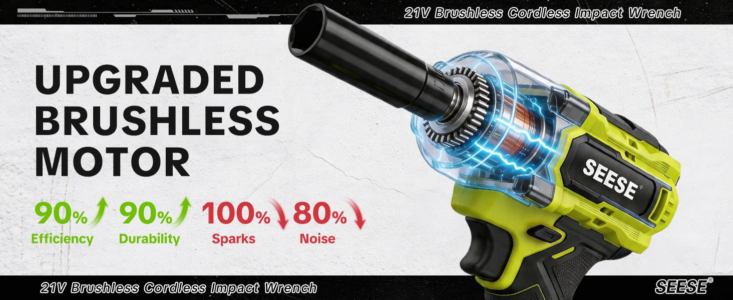 【FathersDayGift】SEESE 3 in 1 Cordless Impact Wrench 590 FT-LBS(800N.m) 3200IPM 1/2 Impact Gun High Torque Electric Impact Driver Cordless Impact Wrench with 21V 2 x4.0Ah Battery ,LED Light,9 Sockets,8 Drills,6 Screws & Case for Home Car Tire Lug Nut fathe