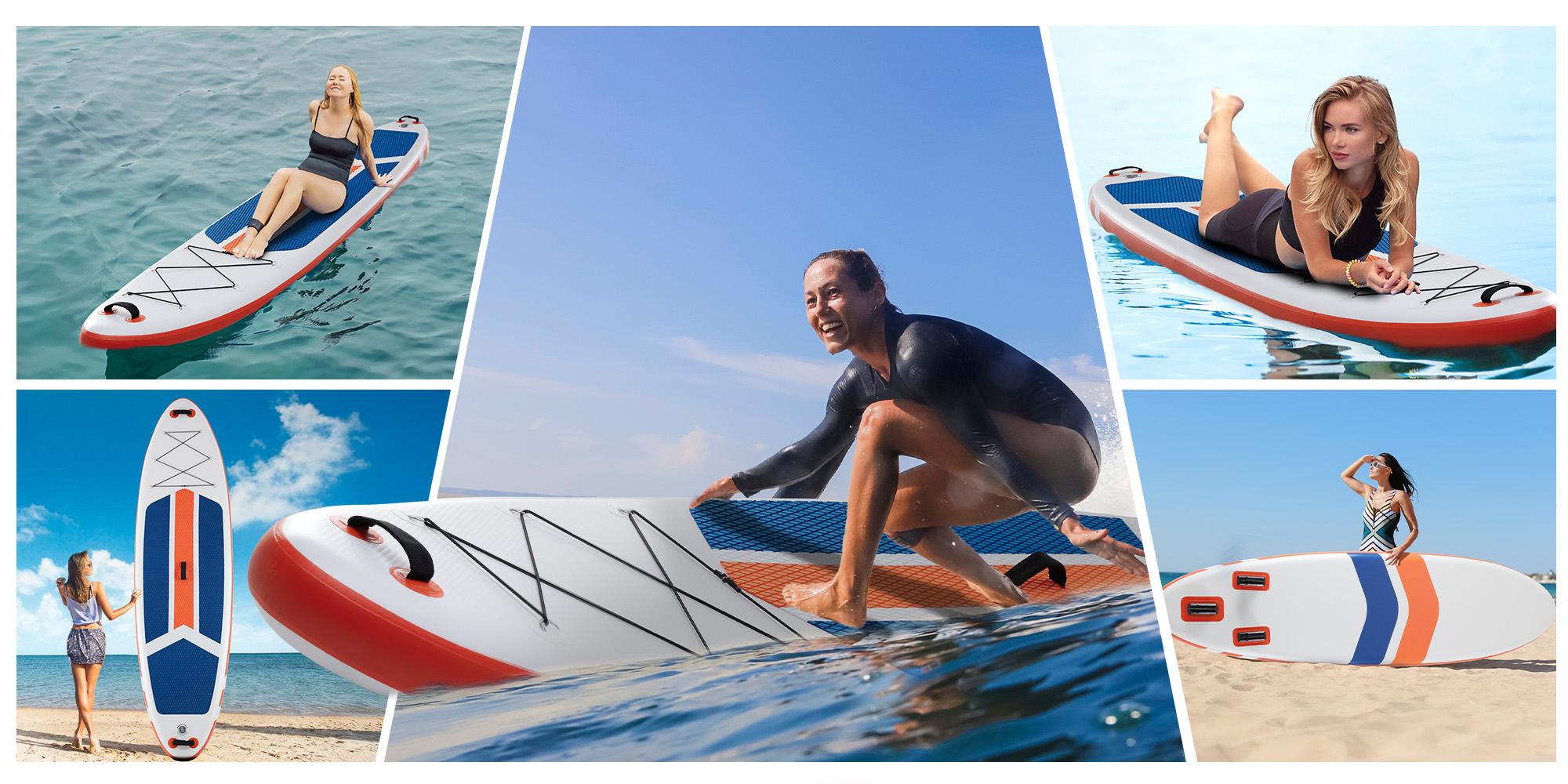 Multi Purpose Inflatable Stand Up Paddleboard, Premium PVC SUP with 2-in-1 Outdoor Paddle, Wide Stable Design, Non-Slip Comfort Deck, Supports 400lbs for Adults Multi Purpose Inflatable Stand Up Paddleboard, Premium PVC SUP with 2-in-1 Outdoor Paddle, Wide Stable Design, Non-Slip Comfort Deck, Supports 400lbs for Adults