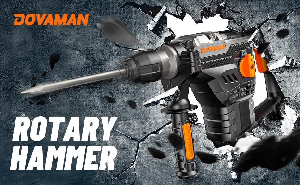 DOVAMAN RH15A 1-9/16'' SDS-Plus Rotary Hammer Drill, 4 Functions in One Knob, Safety Clutch, 6 Speeds, 4350BPM / 900RPM, Fit for Concrete, Wood, Steel,#Summervibes DOVAMAN RH15A 1-9/16'' SDS-Plus Rotary Hammer Drill, 4 Functions in One Knob, Safety Clutch, 6 Speeds, 4350BPM / 900RPM, Fit for Concrete, Wood, Steel,#Summervibes