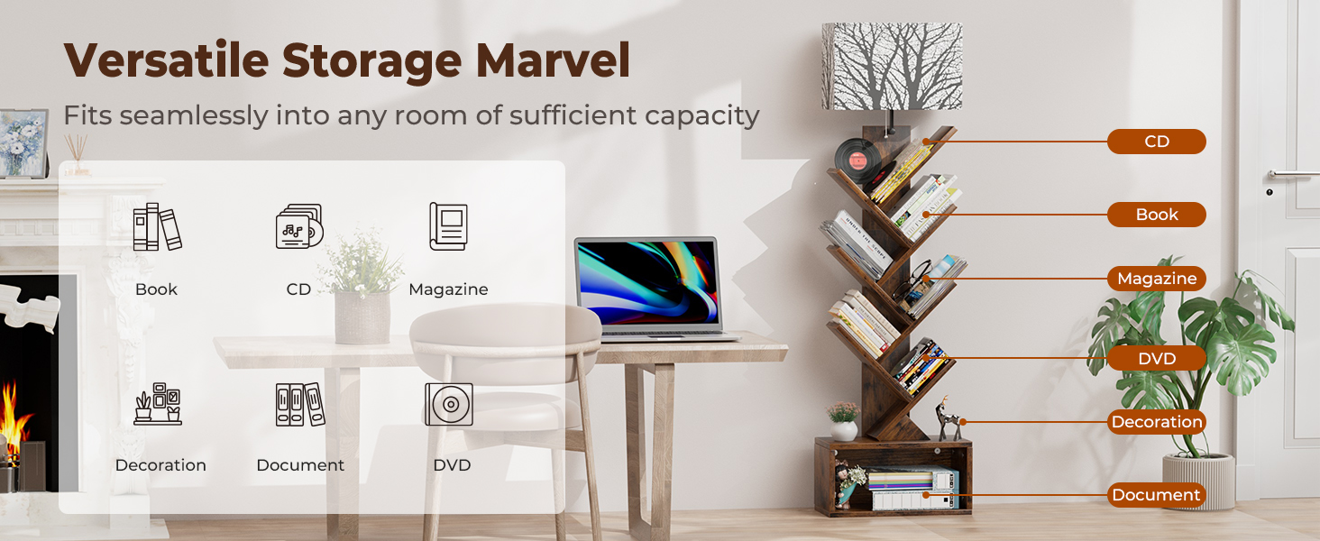 book case with lamp