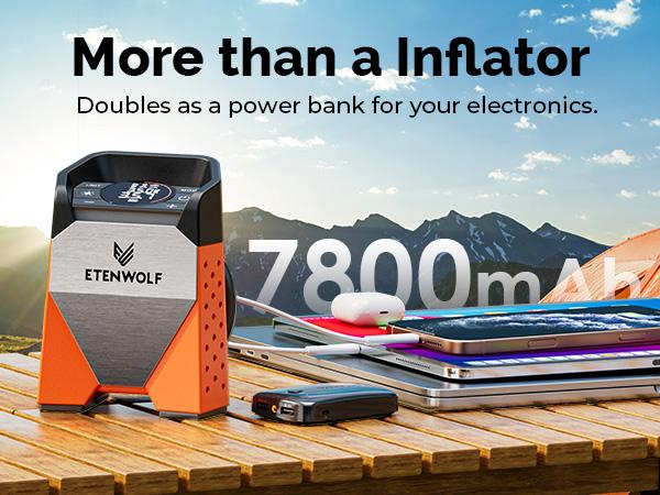 ETENWOLF 160PSI Car Air Pump & Tire Compressor, Portable Cordless Pump with Auto Stop, 7800mAh Battery for Flat Tires, SUVs, Bikes – ZEPHYR S3 (Vivid Orange) Emergency Air Pump outdoorfun ETENWOLF 160PSI Car Air Pump & Tire Compressor, Portable Cordless Pump with Auto Stop, 7800mAh Battery for Flat Tires, SUVs, Bikes – ZEPHYR S3 (Vivid Orange) Emergency Air Pump outdoorfun