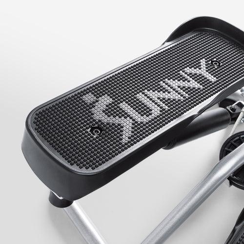 SUNNY Mini Twist Stepper with Resistance Bands Whole Body Workout Home Gym Fitness Equipment for Leg Glute Thigh and Core Training Adjustable Resistance Height Stabilizer Performance Monitor Compact Portable Cardio Machine Smart Standard Pro Options