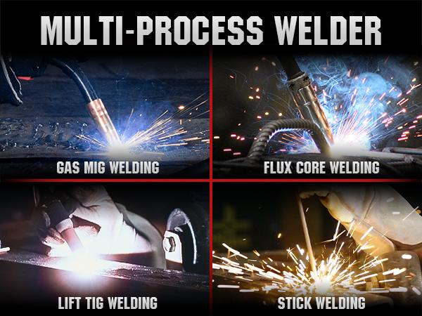 YESWELDER YWM-160 Gas Gasless MIG Welder 160Amp | 110/220V Dual Volts, Smart MIG Function, Digital Display | Gas/Flux Core/Lift TIG/Stick 4-in-1 Welding Machine