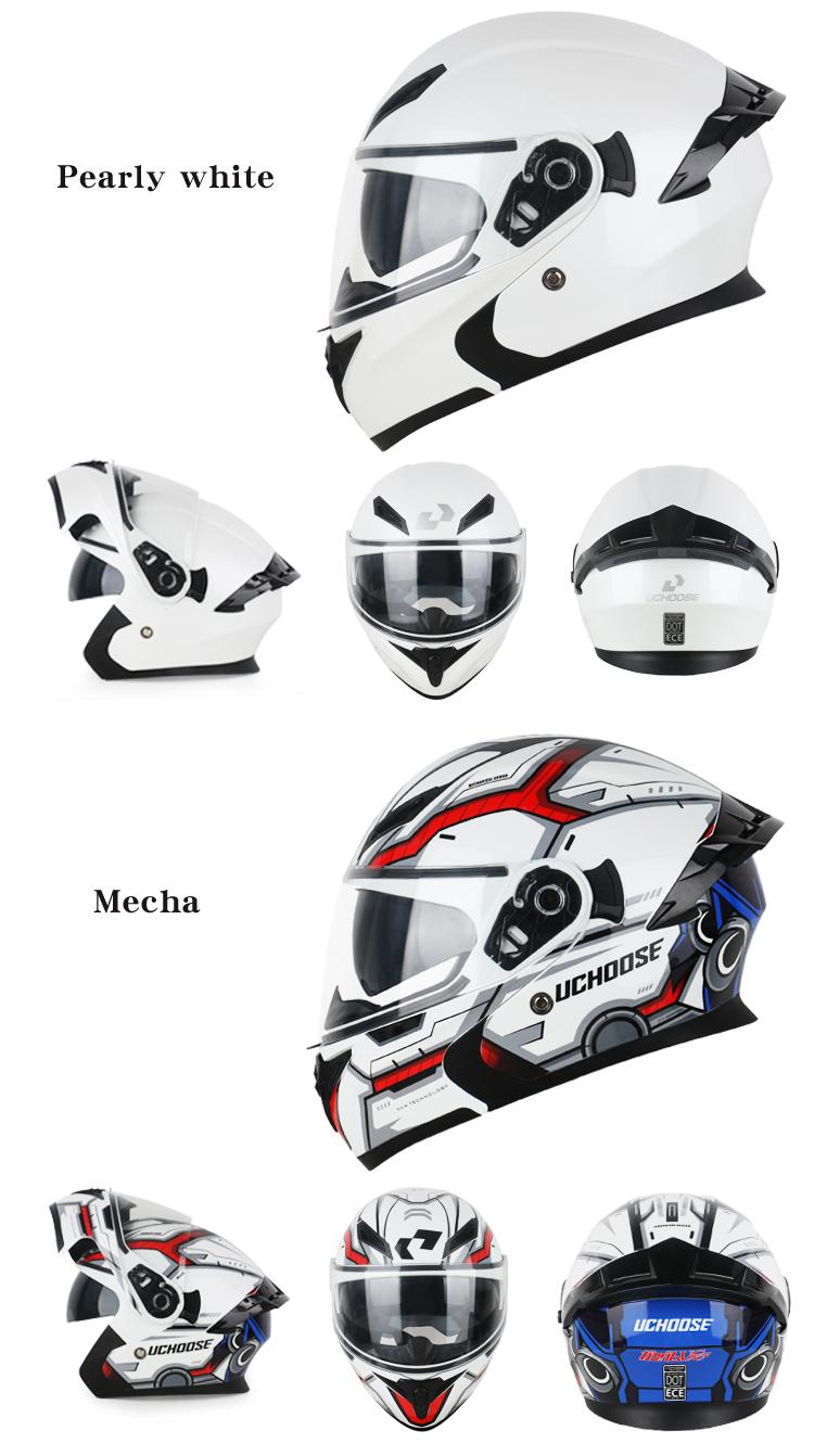 Motorcycle Helmet with Dual Lenses, Full Face Helmet, Unisex Small Helmet, Stylish Colorful Lenses, Dot Certified Safety Hat, Versatile and Trendy