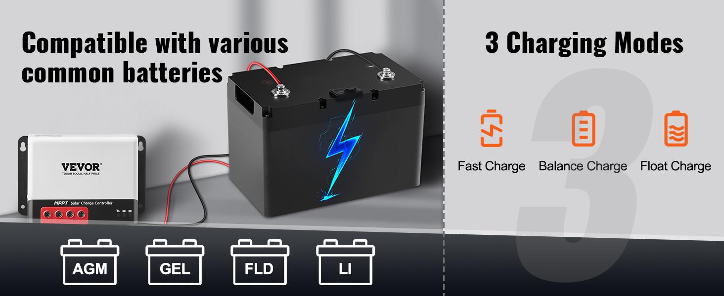 summervibes VEVOR 50A MPPT Solar Charge Controller, 12V/ 24V Auto DC Input, Solar Panel Regulator Charger with Bluetooth Module, 98 Charging Efficiency for Sealed(AGM), Gel, Flooded and Lithium Battery Charging summervibes VEVOR 50A MPPT Solar Charge Controller, 12V/ 24V Auto DC Input, Solar Panel Regulator Charger with Bluetooth Module, 98 Charging Efficiency for Sealed(AGM), Gel, Flooded and Lithium Battery Charging