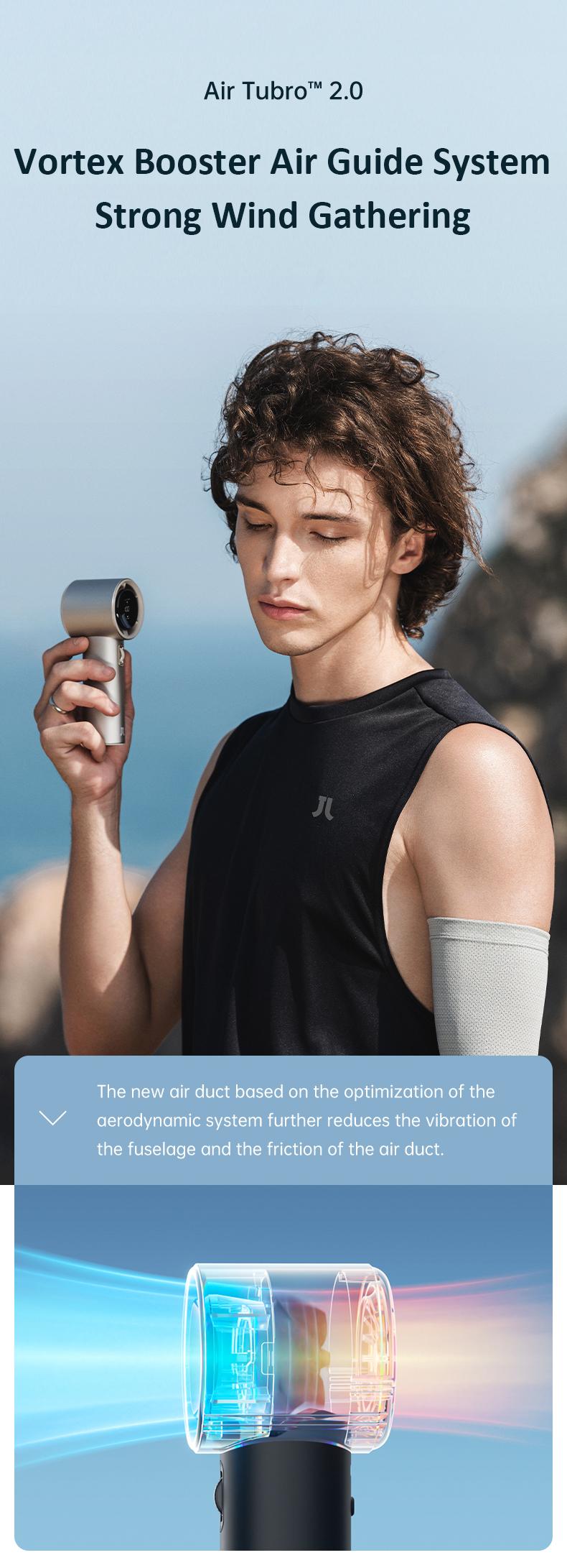 JISULIFE Handheld Fan PRO1 - 5000mAh Battery, 9m/s Wind Speed, Digital Display, USB Rechargeable, Portable Fan for Travel & Outdoor, Gifts for Women Men, Brushless Motor, 15000 RPM, 3-15 Hours Cooling