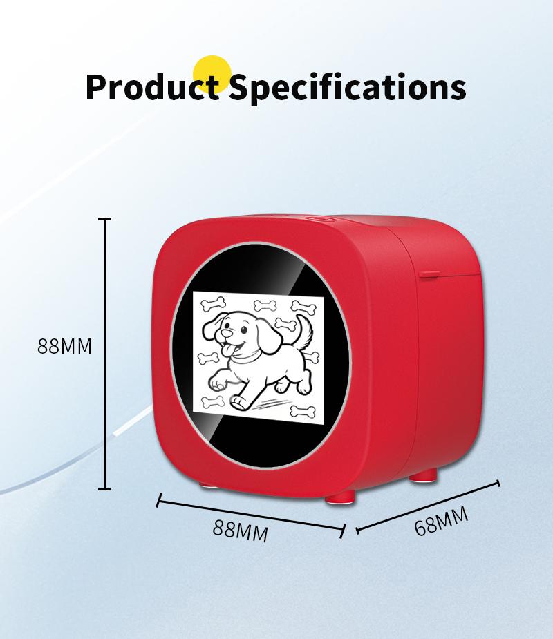 2026 New Product Smart AI Voice Sticker Printer Box, Magic Thermal Sticker Maker with Display, Inkless Portable Sticker Box for Home, Office, Study & DIY Projects, 5 Rolls Paper Included