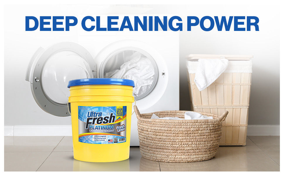 Ultra Fresh Platinum 5 Gal Laundry Detergent, Up to 640 Loads, Fresh Linen Scent