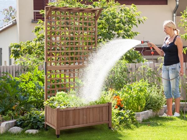 Yaheetech 75/50" H Horticulture Garden Planter with Trellis for Vine Climbing Plants Garden Box Outdoor w/Drainage Holes Raised Garden Bed Garden Planter Box for Flowers
