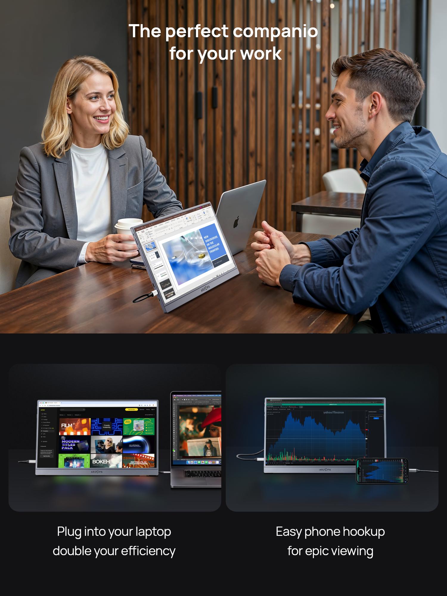 ARZOPA Z1FC, 16.1'' 144Hz Portable Gaming Monitor, 100% sRGB, 1080P FHD, Kickstand Portable Monitor, External Second Screen for PS5 Xbox Laptop PC Switch ARZOPA Z1FC, 16.1'' 144Hz Portable Gaming Monitor, 100% sRGB, 1080P FHD, Kickstand Portable Monitor, External Second Screen for PS5 Xbox Laptop PC Switch