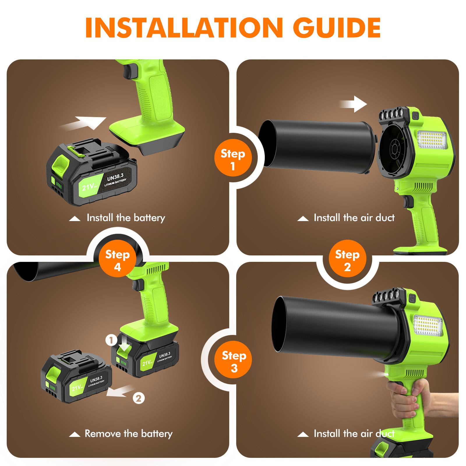 OGERY Updated Leaf Blower Cordless with Lights, 21V Powerful Electric Leaf Blowers with 2 x 3.0Ah Batteries & Charger, 700CFM 140MPH 900G Wind Pressure Lightweight Handheld Blower for Lawn Care Yard Garden summerwins OGERY Updated Leaf Blower Cordless with Lights, 21V Powerful Electric Leaf Blowers with 2 x 3.0Ah Batteries & Charger, 700CFM 140MPH 900G Wind Pressure Lightweight Handheld Blower for Lawn Care Yard Garden summerwins