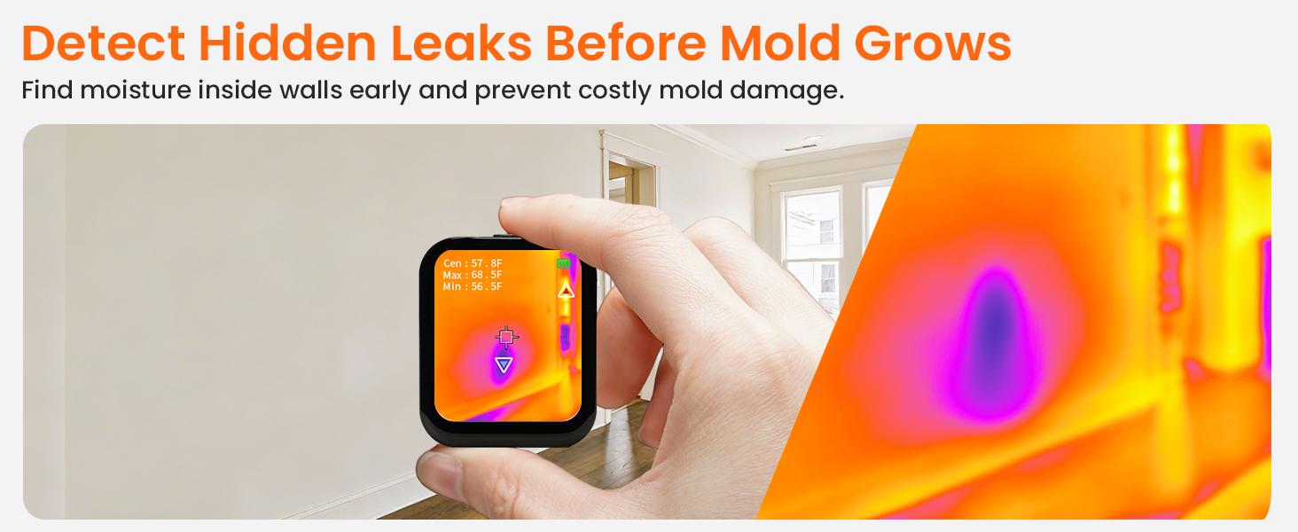 Mini Thermal Camera with Touchscreen, No App Required Small Infrared Imager for Home Inspection, 80&times;60 IR Resolution Infrared Camera for Detect Hidden Camera, Water Leak Detection