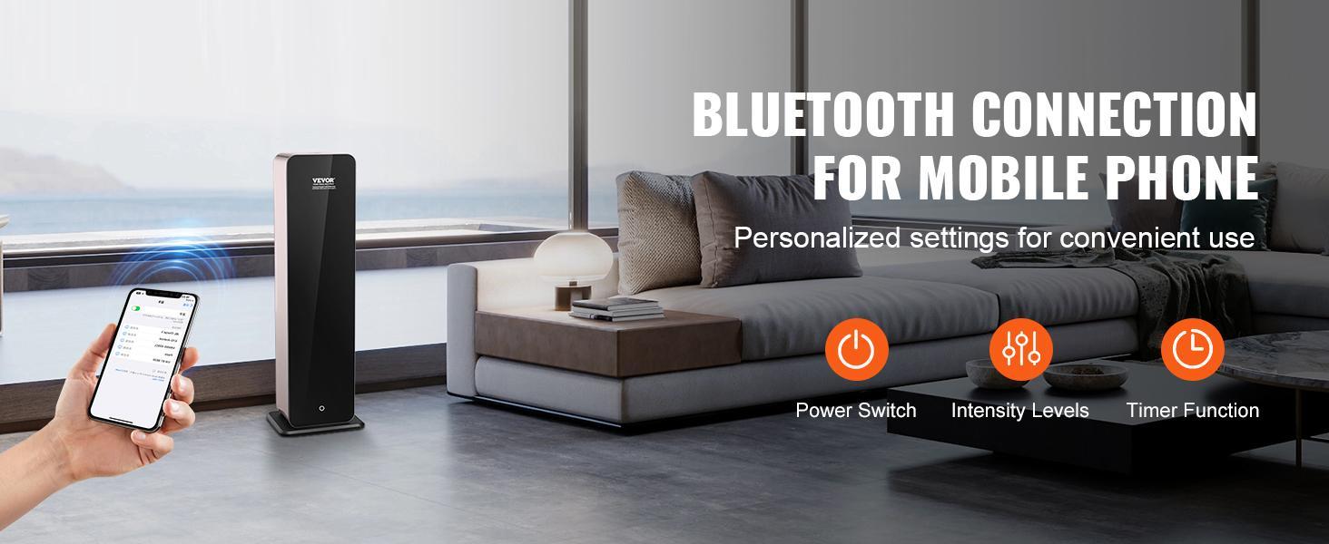【FathersDayGift】VEVOR Scent Air Machine,  950ml Bluetooth Smart Cold Air Diffuser, 3000sq.ft Waterless Essential Oil Scent Air Diffuser, Floor Standing Aromatherapy Machine for Large Room, Office, No complimentary incense