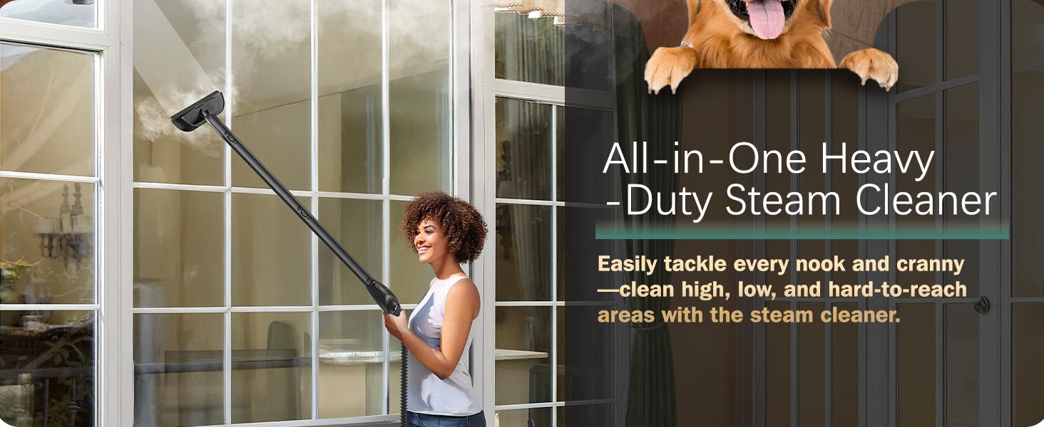Phueut 1800W High-Pressure Steam Cleaner with 1.5L Tank & 28 Attachments for Home Multipurpose Floor Cleaning Chemical-Free Heavy-Duty Steamer tiktokshopspringglowup