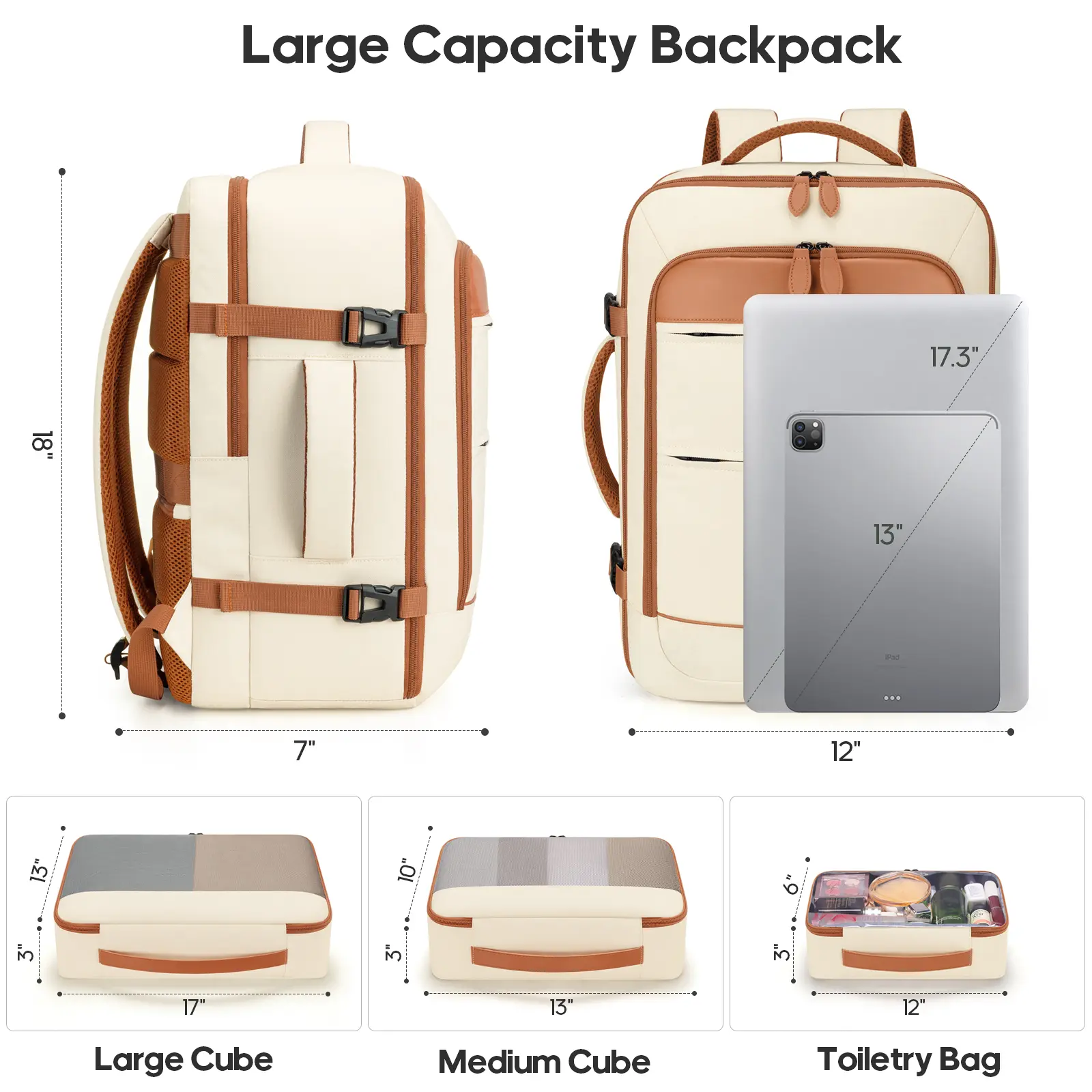 Piece Lightweight Durable Hardside Luggage Set - 20/24/28-Inch Spinner Suitcases with TSA Lock, YKK Zipper Carry-On, Travel Backpack, 3 Packing Cubes for Summer Travel, Outdoor Fun, Lightweight Durable Luggage