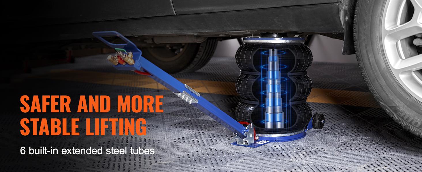 【Super Brand Day】VEVOR Air Bag Jack, triple bag air jack for fast lifting, 3 Ton/6613 lbs Pneumatic Airbag Jack with 17.7 In Lift, 1-6 Second Fast Lifting & Steel Pipes for Car, SUV, Pickup Truck Repair，DEALS FOR YOU