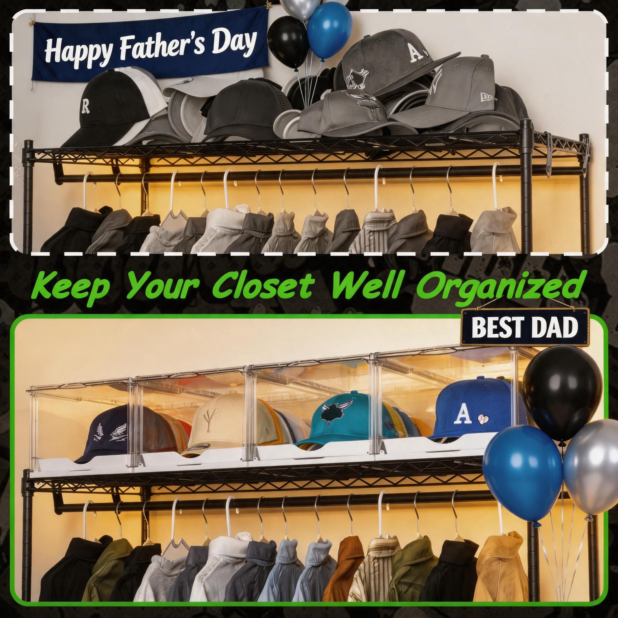 【DealsForYouDays】Vtopmart 2-4 Pack Hat Organizer for Baseball Caps, Clear Hats Holder Box with Drawer, Large Cap Storage with Sliding Tray, Transparent Stackable Rack Display Case with Magnetic Door, Each Holds 12 Hats, summerwins,deals for you