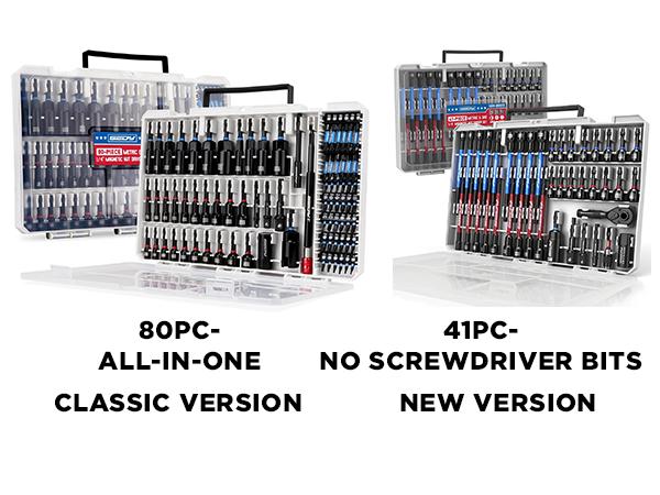 Magnetic Impact Nut Driver Set, 80pc or 41pc, Metric & SAE with Socket Adapters, Bit Holder, Wing Nut Driver, Universal Sockets, Quick Release Extension, Power Bits toolbox screwdriver set, Christmas gift#Summervibes Magnetic Impact Nut Driver Set, 80pc or 41pc, Metric & SAE with Socket Adapters, Bit Holder, Wing Nut Driver, Universal Sockets, Quick Release Extension, Power Bits toolbox screwdriver set, Christmas gift#Summervibes