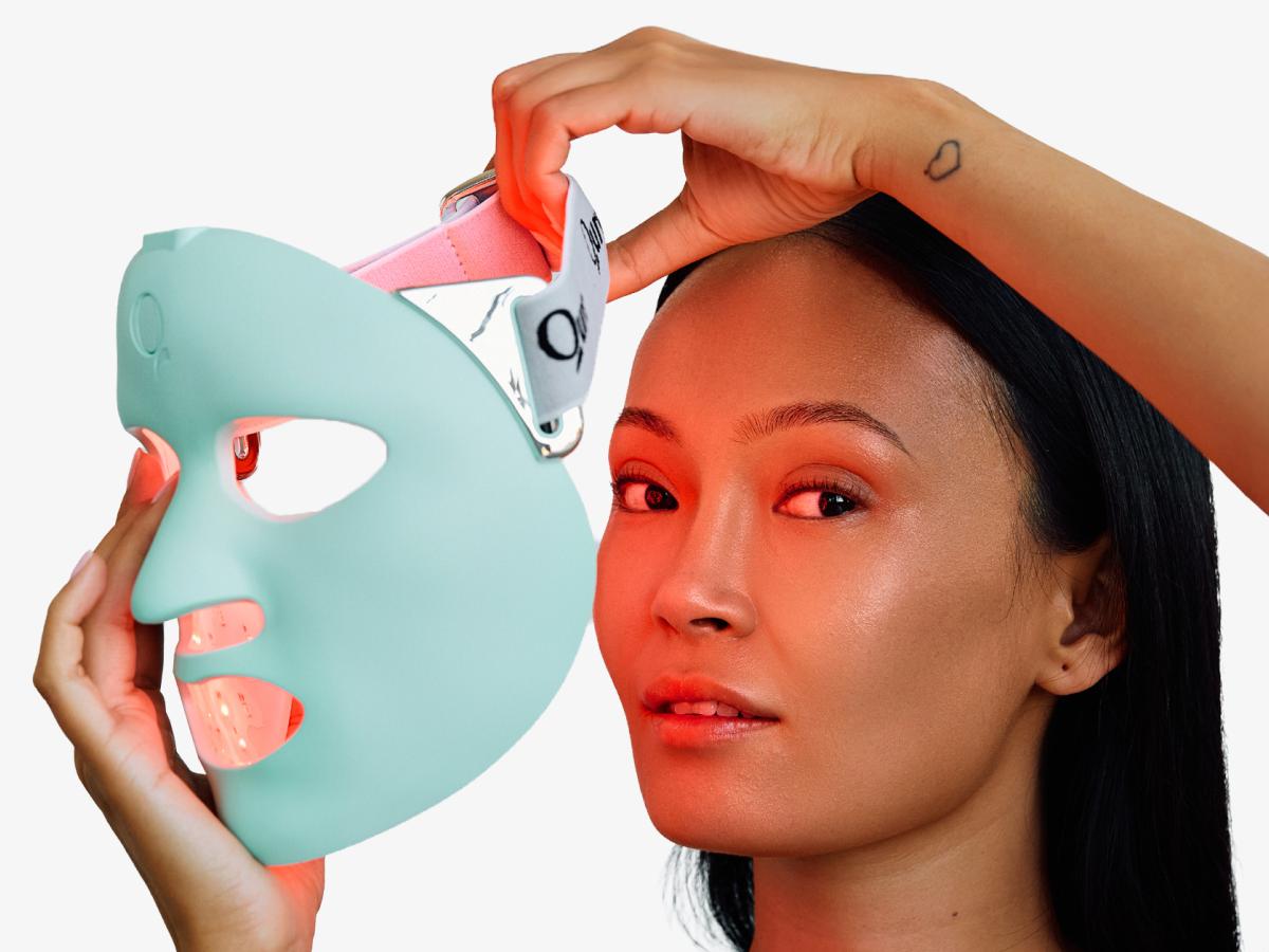 Qure LED Light Therapy Mask for Face - FDA Cleared for Wrinkles & Acne Treatment with 3 Modes, 5 Facial Areas &  5 Lights: Red, Deep-Red, Blue, Amber & Infrared, 3-Min Daily, Eye-Protection, Smart App