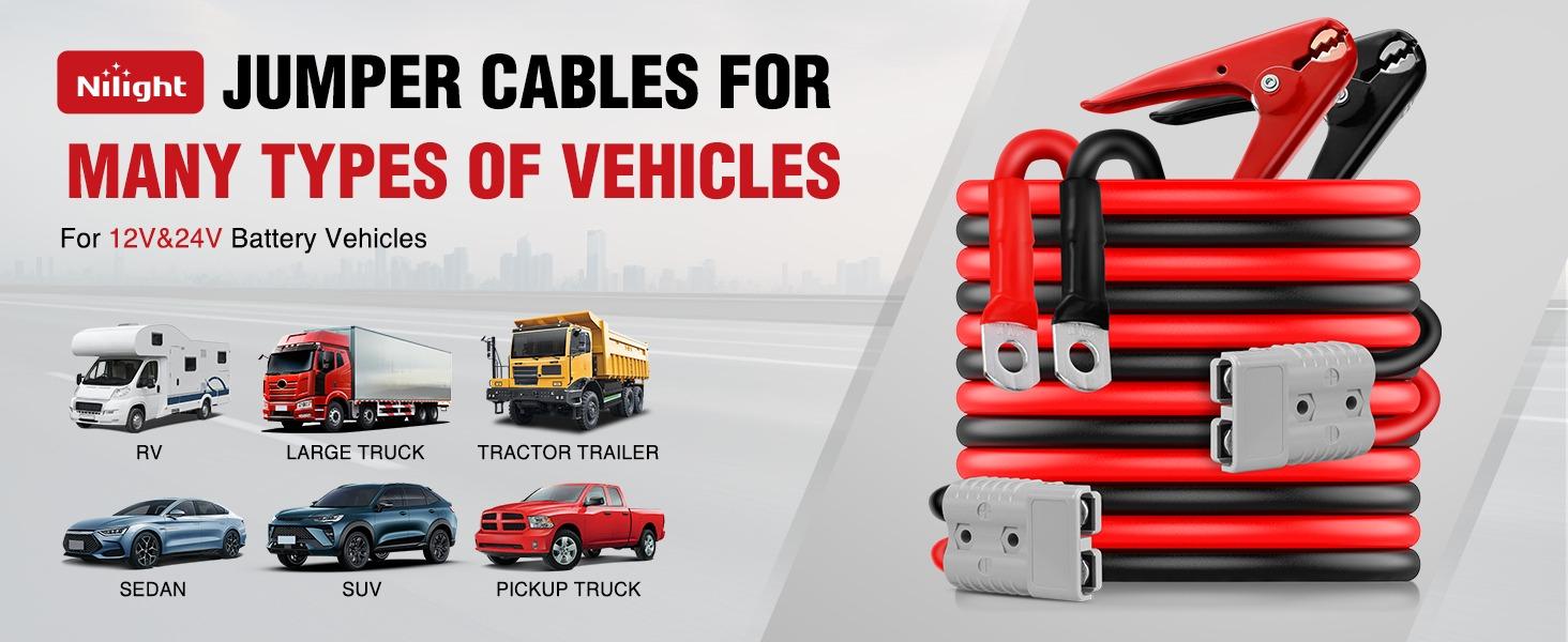 Nilight 0 Gauge 25 Feet Heavy Duty Jumper Cables 1000 Amp Booster Battery Cables with Permanent Installation kit and Quick Connect Plug Includes carrying bag for 12V & 24V Cars SUVs and Trucks summervibes fathersdaygift Nilight 0 Gauge 25 Feet Heavy Duty Jumper Cables 1000 Amp Booster Battery Cables with Permanent Installation kit and Quick Connect Plug Includes carrying bag for 12V & 24V Cars SUVs and Trucks summervibes fathersdaygift