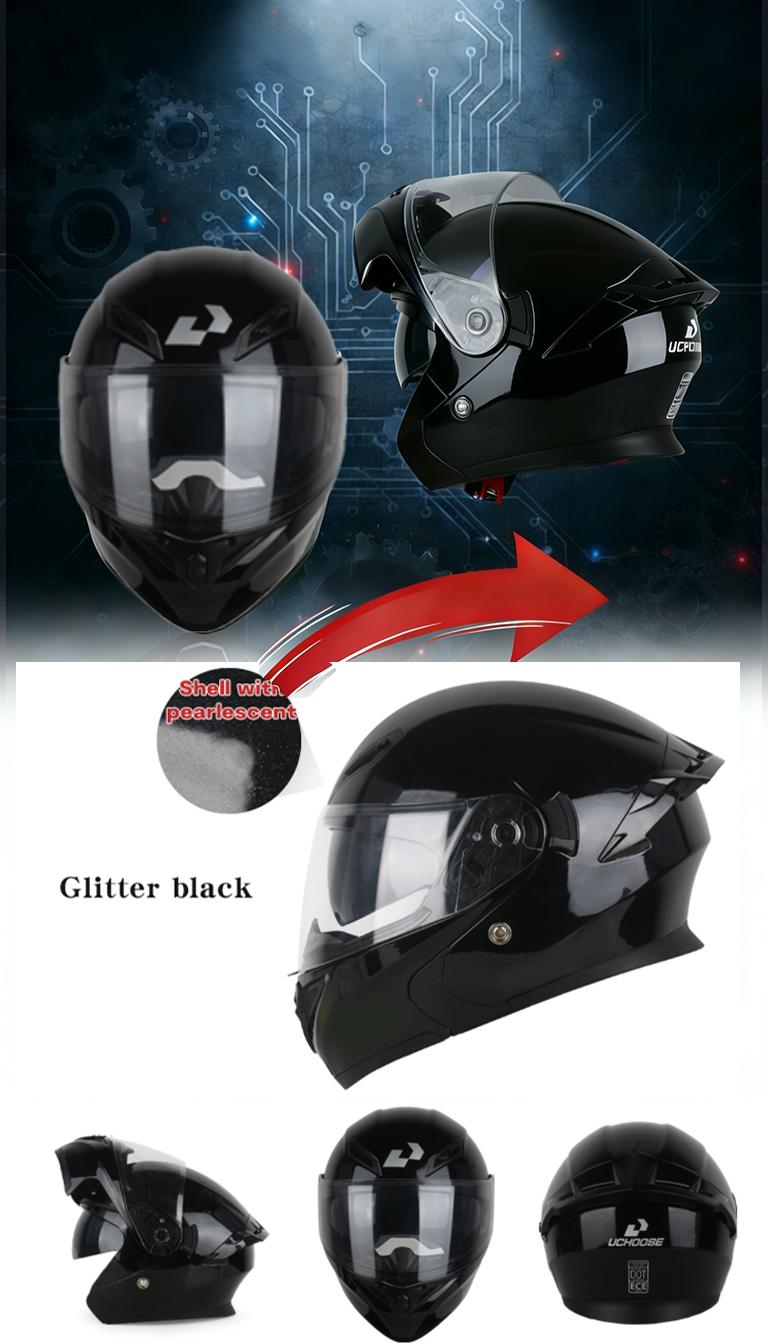 Motorcycle Helmet with Dual Lenses, Full Face Helmet, Unisex Small Helmet, Stylish Colorful Lenses, Dot Certified Safety Hat, Versatile and Trendy