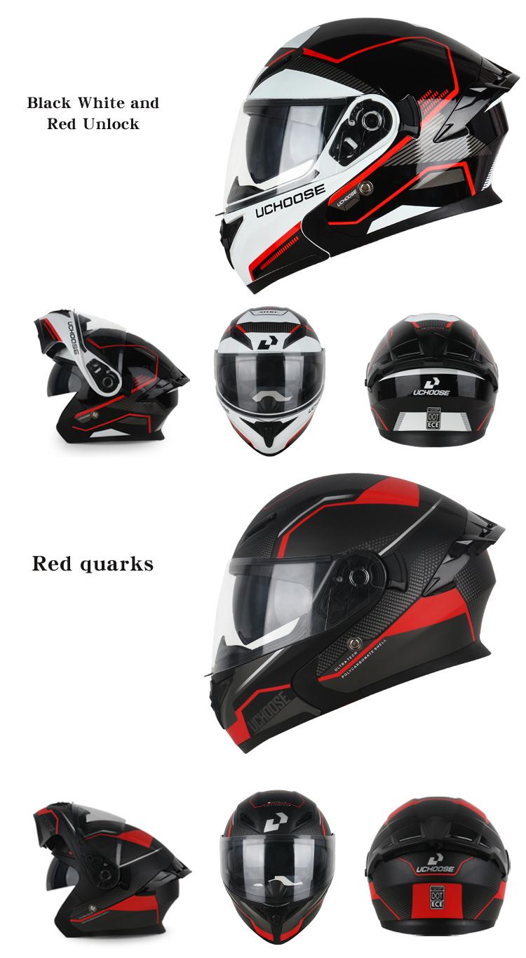Motorcycle Helmet with Dual Lenses, Full Face Helmet, Unisex Small Helmet, Stylish Colorful Lenses, Dot Certified Safety Hat, Versatile and Trendy