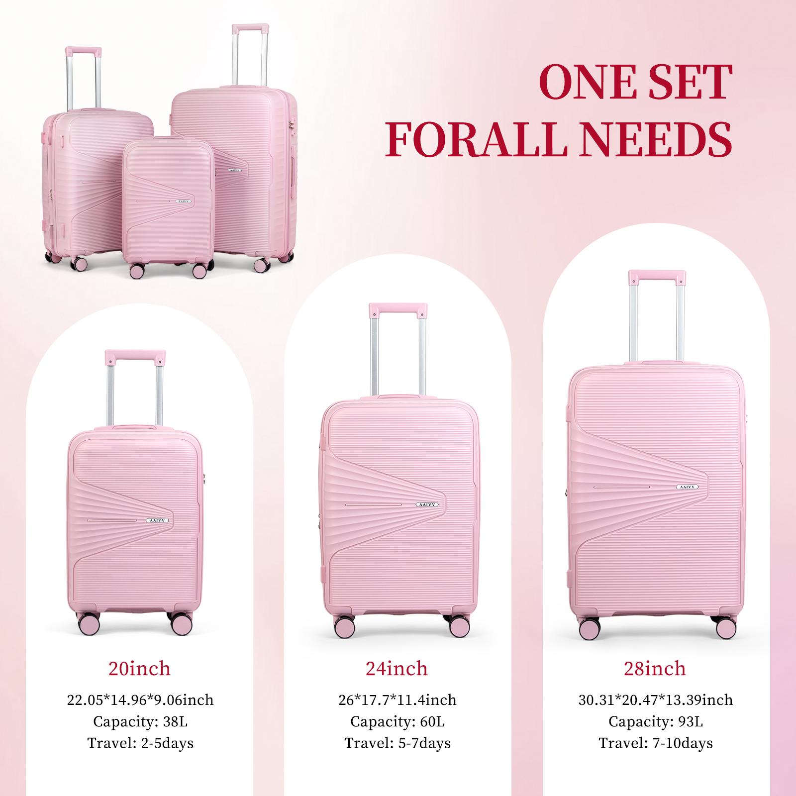 AAIVV 4 PCS Luggage Sets, with Double Spinner Wheels Expandable ABS Travel Suitcase Set, TSA Lock Hardshell Durable Traveling Bag Luggage Sets (13/20/26/28in) summervibes
