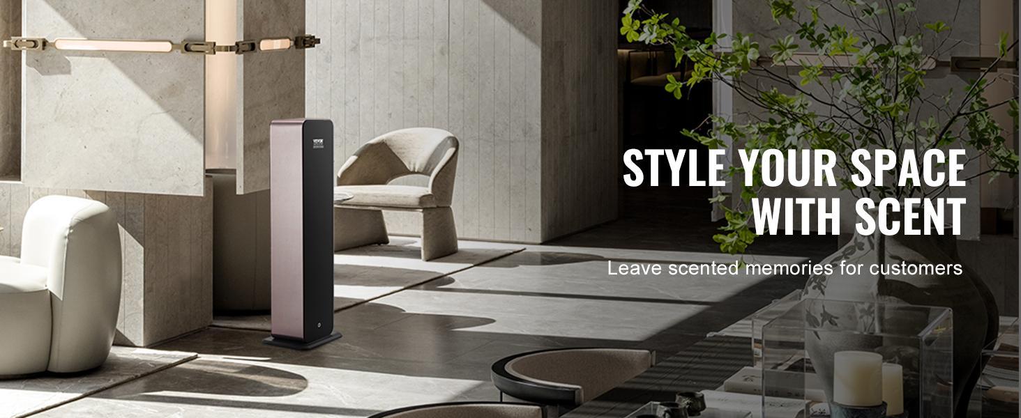 【FathersDayGift】VEVOR Scent Air Machine,  950ml Bluetooth Smart Cold Air Diffuser, 3000sq.ft Waterless Essential Oil Scent Air Diffuser, Floor Standing Aromatherapy Machine for Large Room, Office, No complimentary incense
