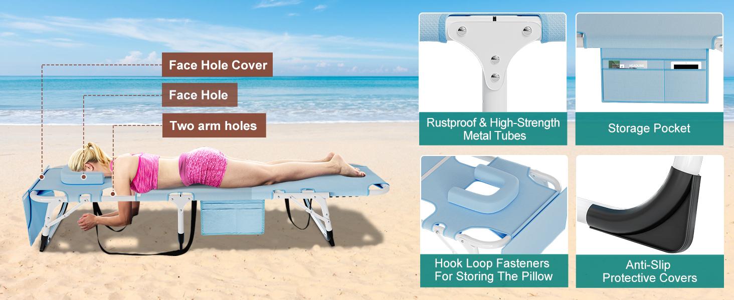 DoCred Sun Tanning Chair with Mat, 3N1 Deluxe Heavy Duty 5-Position Adjustable Beach Chair, Oversized Folding Chaise Poolside Lounge Chair for Indoor, Outdoor Sunbathing, Lawn, Patio, Camping, Beach,summerwins DoCred Sun Tanning Chair with Mat, 3N1 Deluxe Heavy Duty 5-Position Adjustable Beach Chair, Oversized Folding Chaise Poolside Lounge Chair for Indoor, Outdoor Sunbathing, Lawn, Patio, Camping, Beach,summerwins