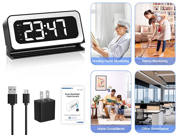 Smart Digital Clock Camera with Dual Band WiFi (5GHz & 2.4GHz) | Home Security & Real-Time Monitoring System Smart Digital Clock Camera with Dual Band WiFi (5GHz & 2.4GHz) | Home Security & Real-Time Monitoring System