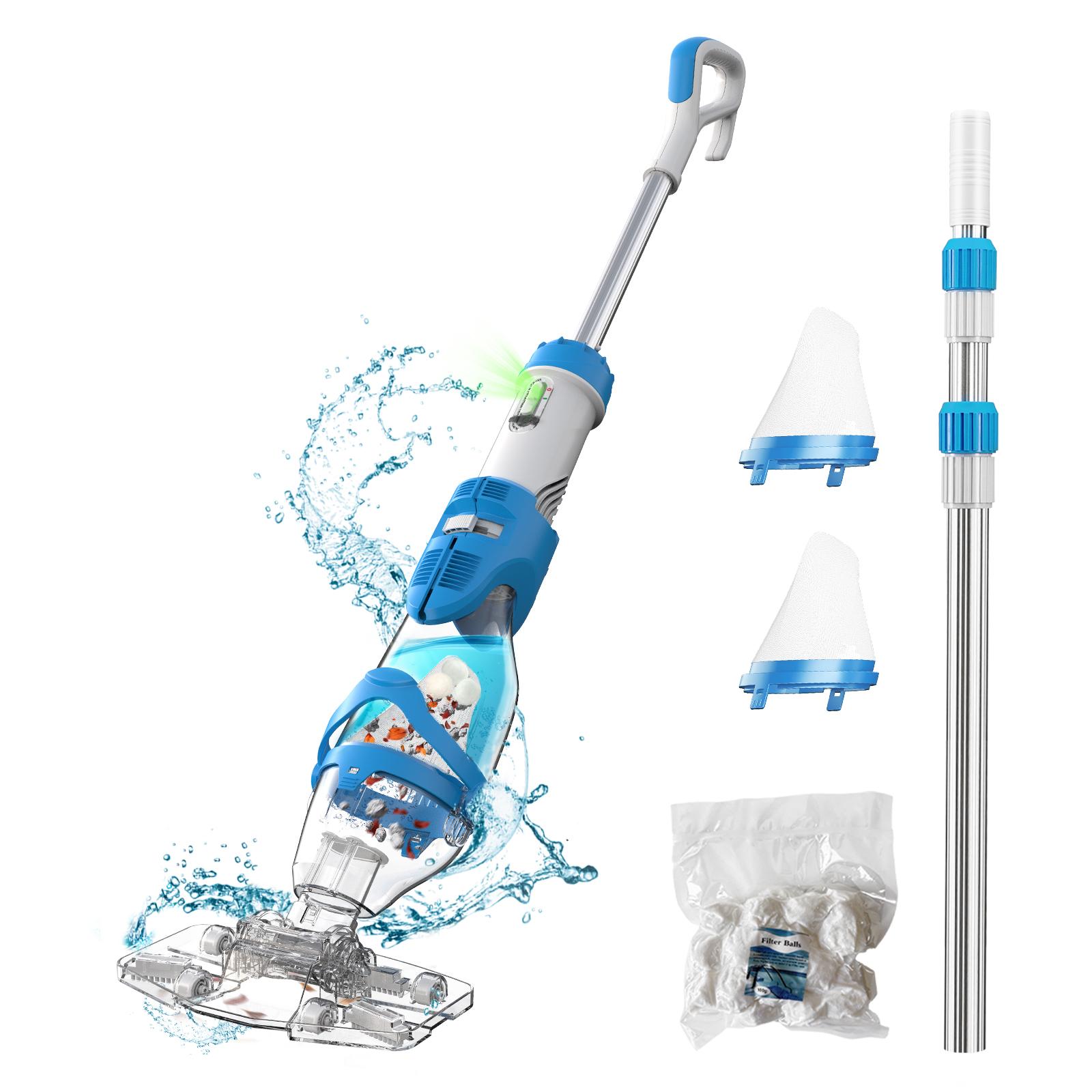 【Summer Vibes】Enhulk New Upgrade PC18 Pool Vacuum for Above Ground Pool with Telescopic Pole, Running time up to 1H, Handheld Design with Powerful Suction up to 18.5 gallon/min Ideal for Leaves, Debris 【Summer Vibes】Enhulk New Upgrade PC18 Pool Vacuum for Above Ground Pool with Telescopic Pole, Running time up to 1H, Handheld Design with Powerful Suction up to 18.5 gallon/min Ideal for Leaves, Debris