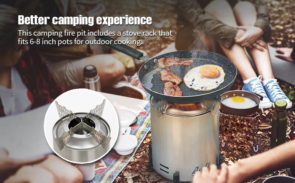 【Father's Day Gift】BALI OUTDOORS Game Day 6.5 inch Pellet Tabletop Fire Pit Round, Stainless Steel Table Top Firepit Small, Outdoor Smokeless Firepit Portable, Burning Firepit