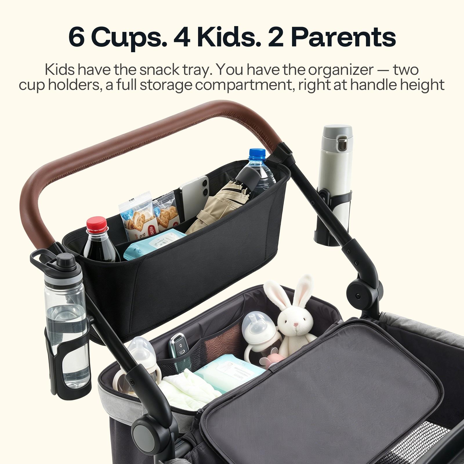 HARPPA Baby Stroller Wagon, Lightweight Folding Adjustable 2-Seat/4-Seat Travel Stroller, Canopy, Push-Pull Handle, EVA Foam All-Terrain Wheel, Large Storage, Outdoor/Camping Use, Lightweight Travel Stroller, Adjustable Stroller,summerwins