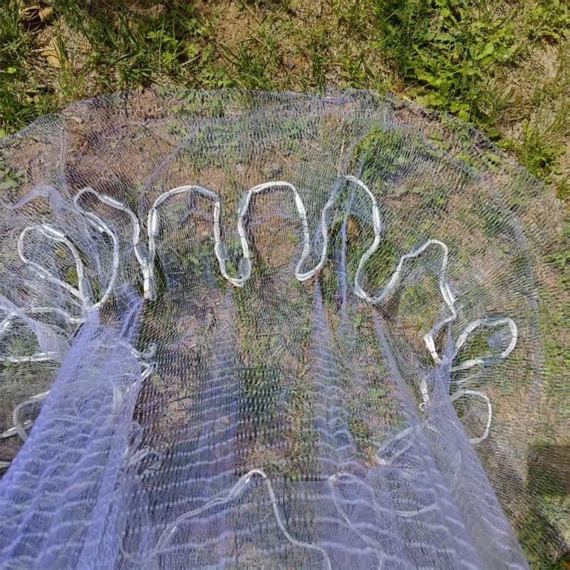 Fishing Cast Net AH2333581 Durable Monofilament White PVC Fishnet with Large Net Pocket for Freshwater Saltwater Fish Shrimp Minnow Bait Easy Setup Strong Design for Anglers Fishermen Teachers Father's Day Gift